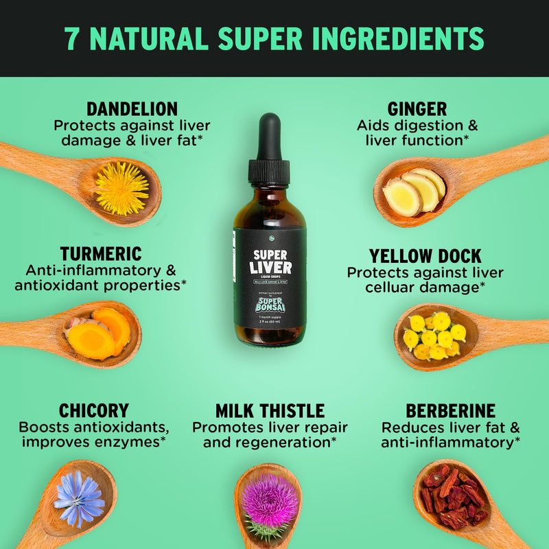 [Australia] - SuperBonsai Super Liver Support with Milk Thistle - All Natural Liver Cleanse Detox & Repair Aid - Doctor-Formulated Liver Supplement - Liquid Herbal Supplements for Liver Health - 1 Month Supply 
