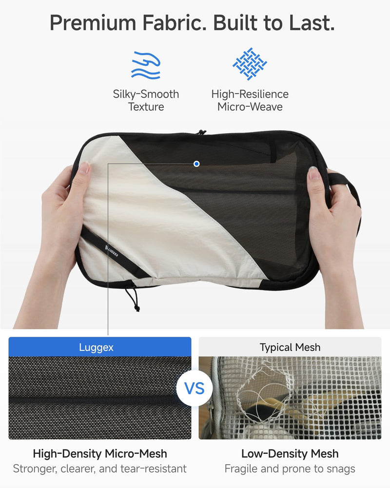 LUGGEX TSA Locks and 6 Set Compression Packing Cubes for Luggage Bundle – Travel Accessories