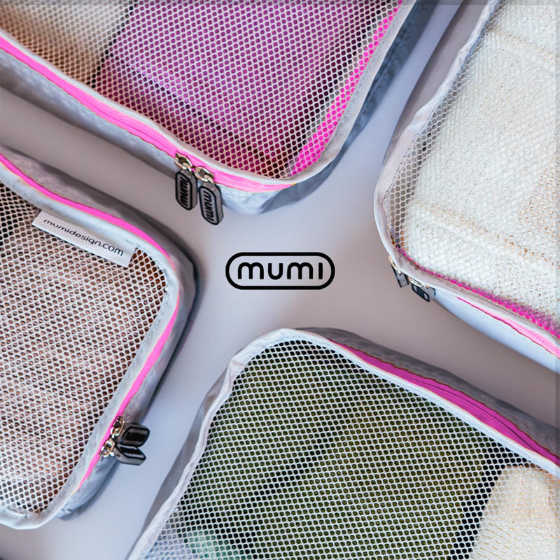 MUMI Packing Cubes for Travel - 5 Set Luggage Organizer Bags, Pink | Travel organizer bags for suitcases, carry on and backpack; holds clothes, kids items and accessories