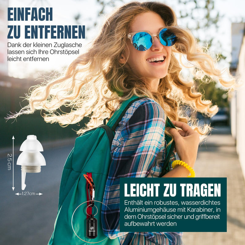 [Australia] - Naiicute ear plugs for sleep, 2 pairs, hearing protection ear plugs against snoring, ear plugs, noise reduction, noise canceling, silicone sleep ear plugs for sleeping, working, traveling, adults, children, 12+, black and gold 