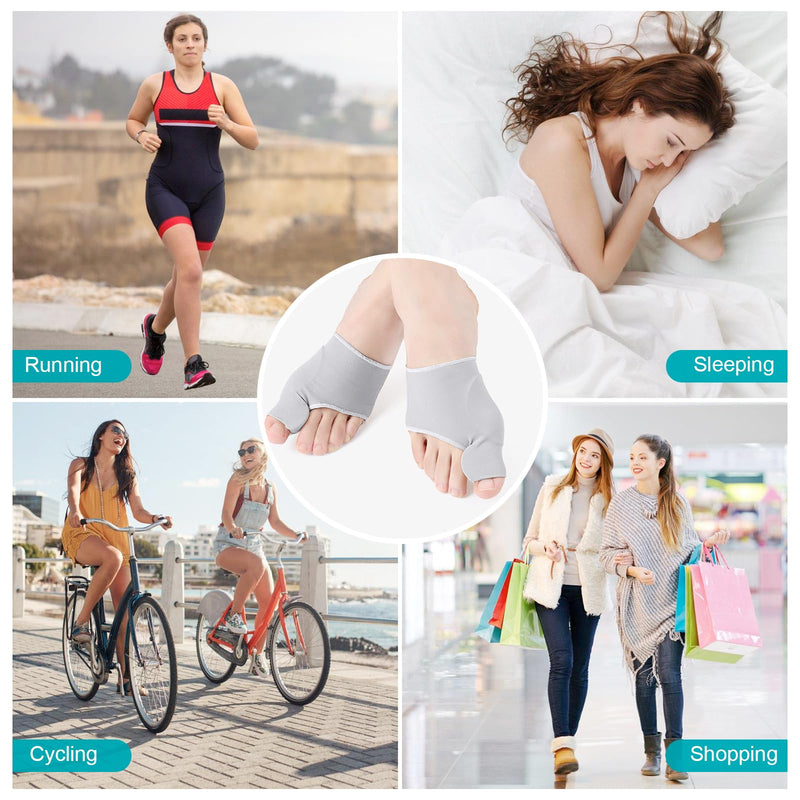 [Australia] - Hallux Valgus Socks, Hallux Valgus Correction, Big Toe Bandage Correction, Hallux Valgus Toe Separator Correction, Hallux Valgus Bandage with Silicone Pads for Men and Women (37-43 M, Grey) 