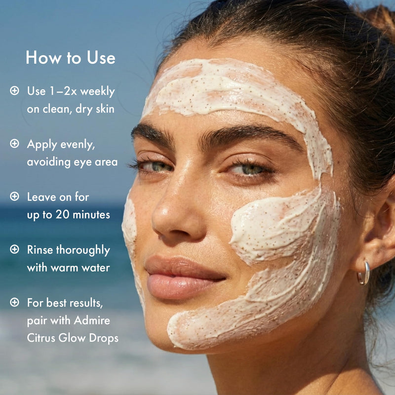 Admire My Skin Vitamin C Glow Mask Brightening Face Mask 2oz | Hydrating Skin Care with Glycolic Acid, Lactic Acid & Squalane for Glowing Skin & Smooth Even Tone