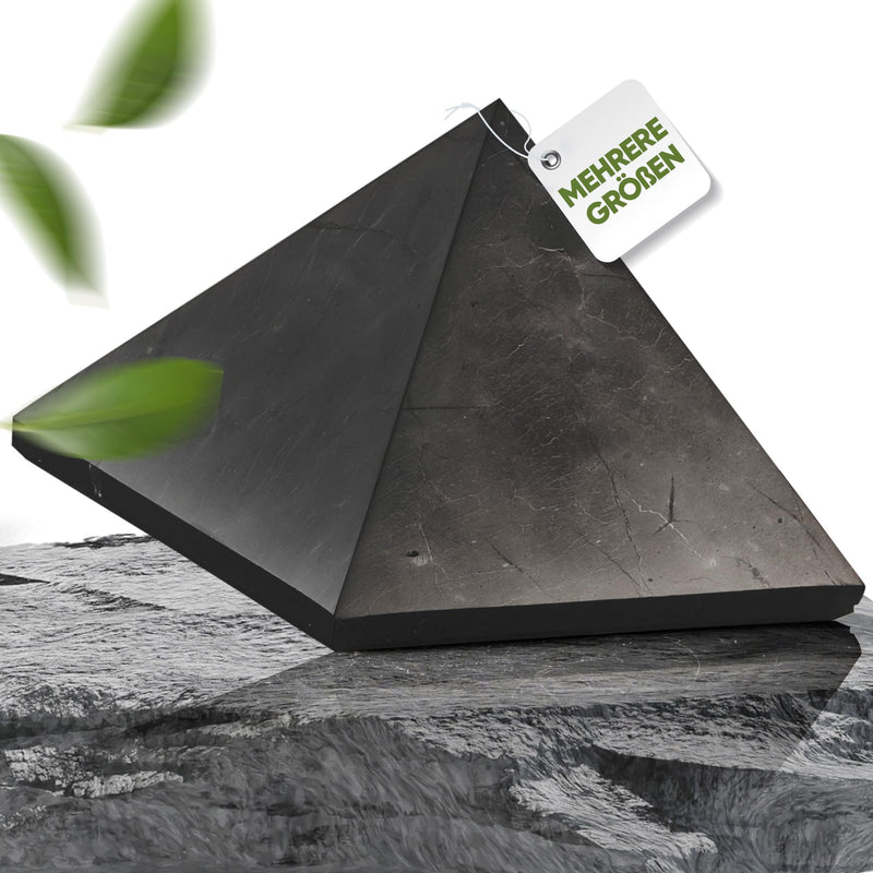 [Australia] - PURAJA Shungite Pyramid | Original from Karelia | Polished | Contains fullerenes | With certificate from the Zazhoginskij mine 5cm 