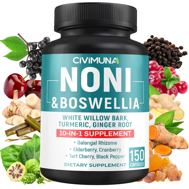 [Australia] - Noni Extract Capsules with Noni, Boswellia, White Willow Bark and More - 150 Capsules for 5 Months Supply 