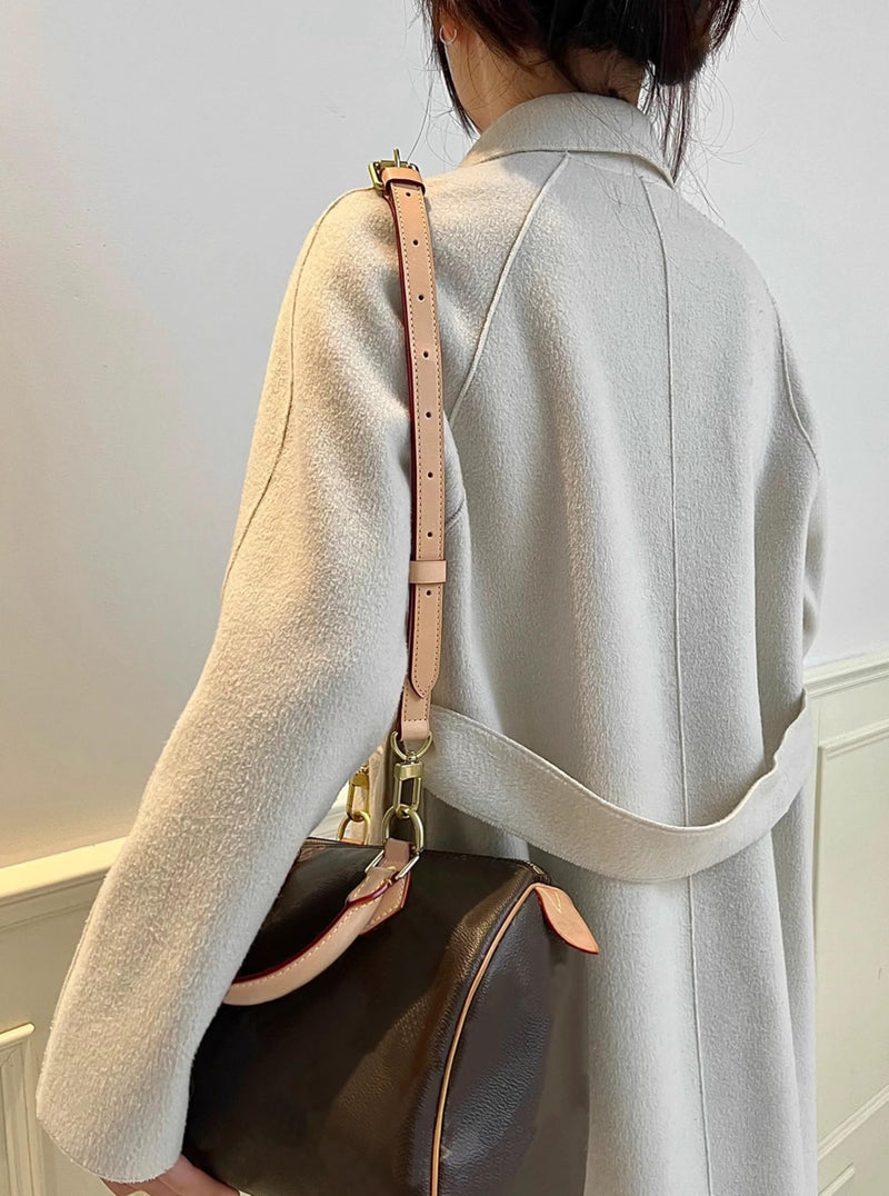 Genuine Vachetta Leather Crossbody Strap Vachetta Leather Replacement Bags Strap Adjustable Shoulder Strap for Speedy 20 25 30(Apricot Width 0.71“ Adjustalbe) Apricot Width 0.71“ Adjustalbe