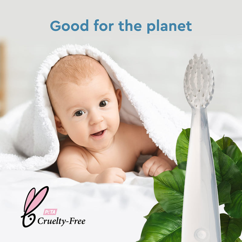 [Australia] - RADIUS Children's Toothbrush Pure Brush Ultra Soft BPA Free and ADA Accepted Designed for Delicate Teeth and Gums for Kids Months and Up, Clear, (Pack of 6) 6 Count (Pack of 1) 
