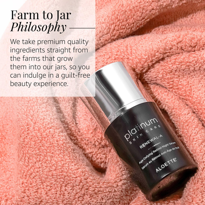 Aloette Renewal-A Retinol Serum for Face - Vitamin C Face Serum | Age-Defying Night Facial Serum with Niacinamide - Hydrate, Plump & Brighten Skin - Skincare for Fine Lines & Uneven Skin Tone