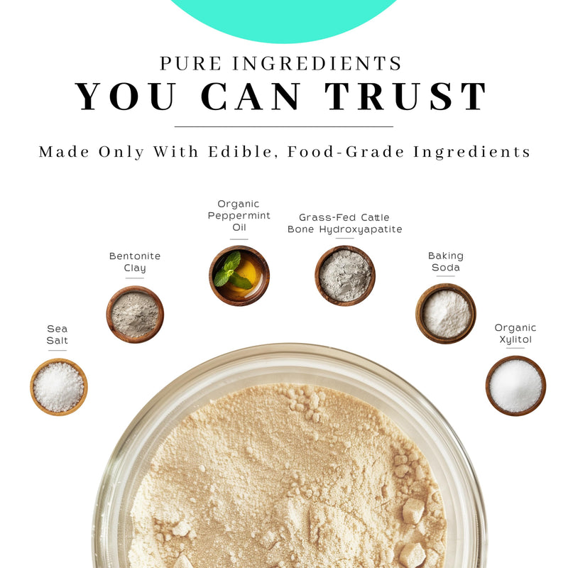 Vanman’s - Mint and Bone Tooth Powder Toothpaste - Remineralizing Tooth Powder with Cattle Bone Derived Hydroxyapatite, Bentonite Clay, Peppermint Oil and Baking Soda - 2.2 oz Miracle Tooth Powder - Mint-Bone 2.2 Ounce (Pack of 1)
