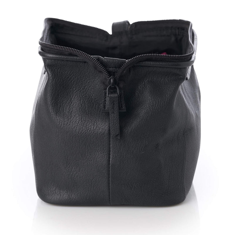 Alpine Swiss Lauter Toiletry Bag Genuine Leather Shaving Kit Dopp Kit Travel Case One Size Black