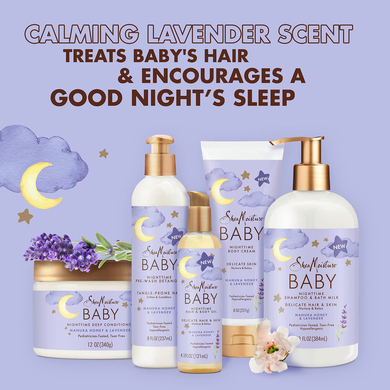 [Australia] - SheaMoisture Baby Shampoo & Bath Milk Manuka Honey & Lavender for Delicate Hair and Skin Nighttime Skin and Hair Care Regimen 13 oz 