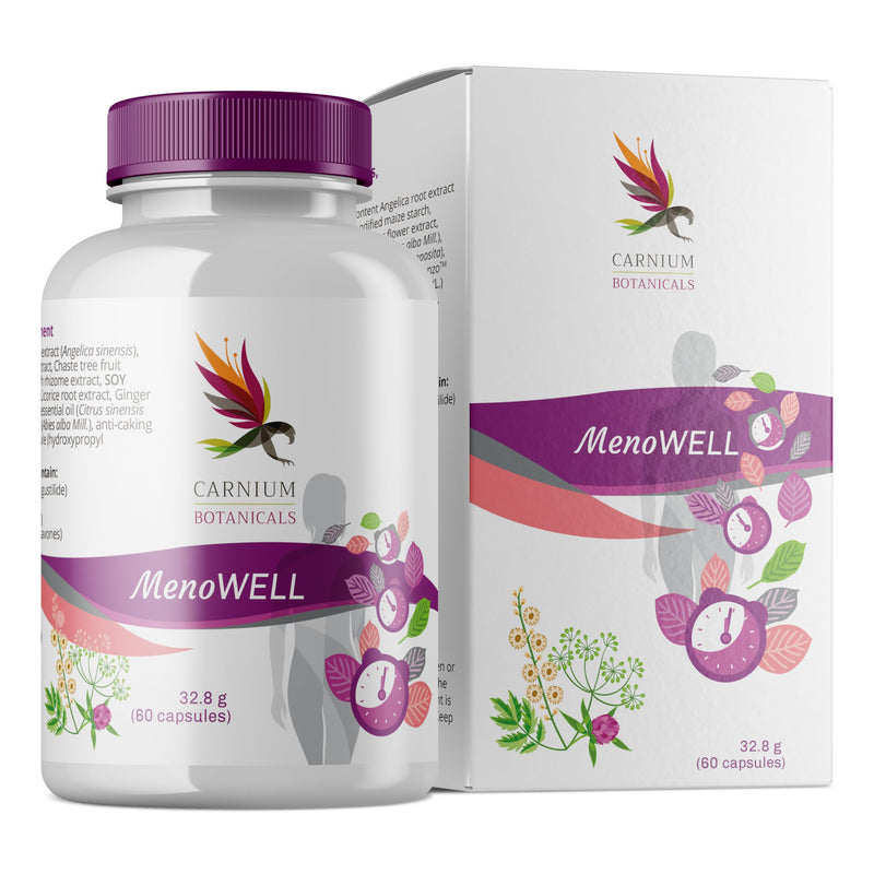 [Australia] - Carnium Botanicals MenoWELL - Meno Complex Menopause for Women - Angelica Sinensis, Raspberry Leaf, Soy Extract and Wild Yam Root - 60 vegan capsules 