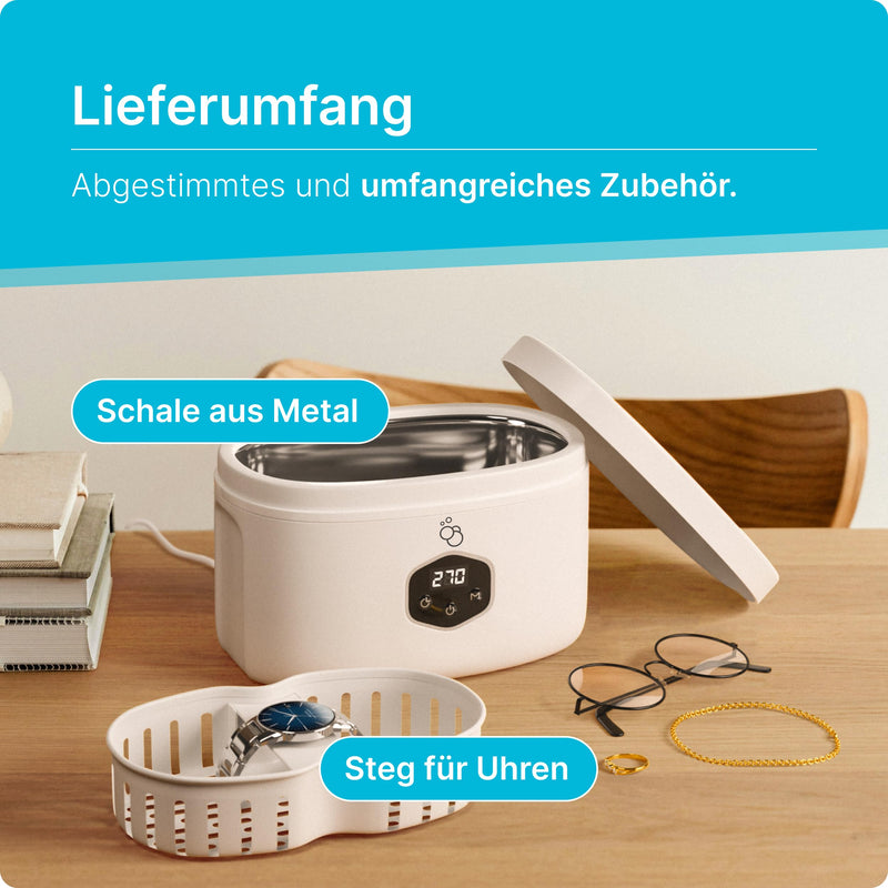 [Australia] - KLARBERG® ultrasonic cleaning device for glasses, jewelry and much more. I 600ml ultrasonic cleaner I ultrasonic bath for deep cleaning I ultrasonic cleaner, glasses cleaning device (600ml) 