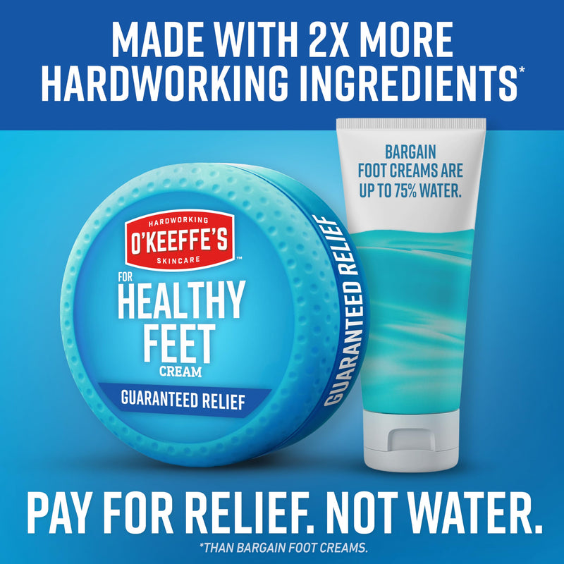 O'Keeffe's for Healthy Feet Foot Cream, 6.4 oz Jar, Non-Greasy | For Extremely Cracked, Dry Feet, Instant Boost and Retention of Moisture, Repairing Skincare, Unscented 6.4 Ounce (Pack of 1)