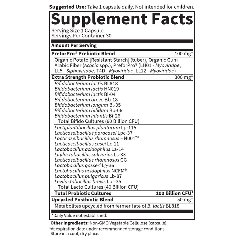 [Australia] - Garden of Life Dr Formulated Once Daily 3-in-1 Complete Probiotics, Prebiotics & Postbiotics Supplement for Women and Men‚Äôs Digestive & Immune Health ‚Äì Extra Strength, 100 Billion CFU, 30 Day Supply 