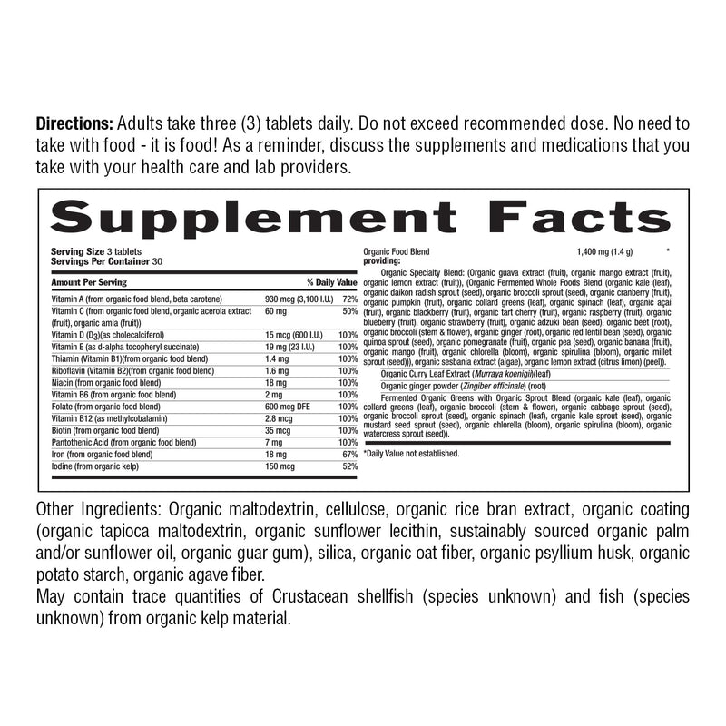 Country Life Realfood Organics Prenatal Multivitamin, 90 Talets | Designed to support the health of mom and abby with a gentle-on-thestomach whole food formula