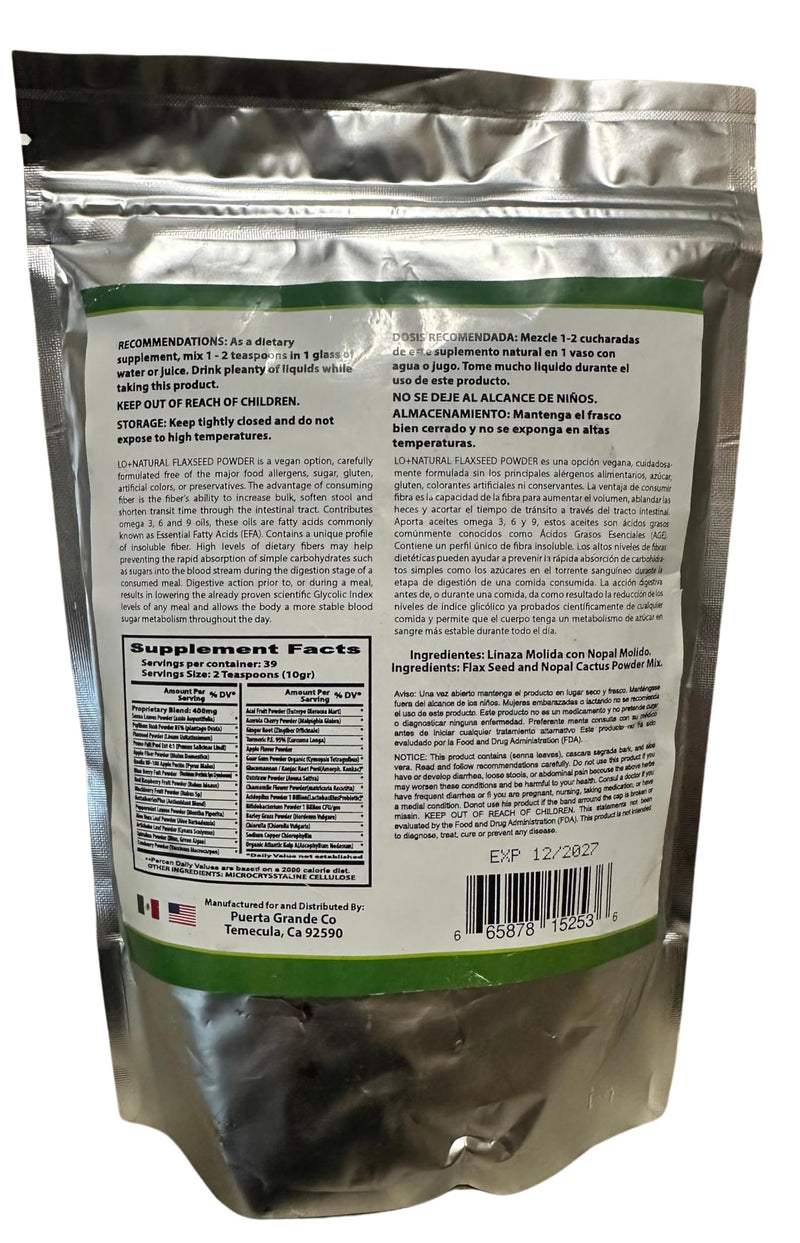 [Australia] - Linaza con Nopal Forte 8oz 100% Natural Blend of Ground Linaza - Nopal Cactus Powder Mix Extremely Effective Flaxseed & Nopal Powder Mix 8oz Dietary Supplement 