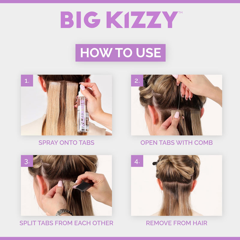 [Australia] - Big Kizzy Oil Tape in Extension Remover and Residue Remover - Gentle and Efficient Removal for Human Hair Tape in Extensions and lace Front Wigs - Bond Breaker, 4oz 