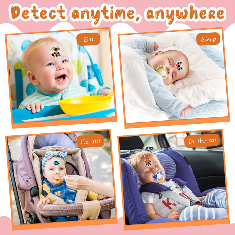 [Australia] - 12 pcs Stick-on Fever Indicator Forehead Fever Kids Cartoon Stickers Temperature Fever Patch 