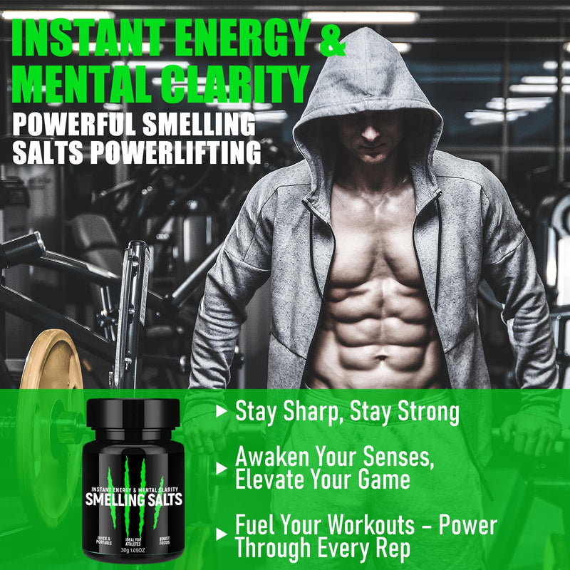 [Australia] - Potent Salts Wake Up for Athletes, Instant EnergySalts, for Athletes in Hockey, Weightlifting and Powerlifting - Activate Before Smelling, Enhanced Focus & Motivation-Green-30g Green 