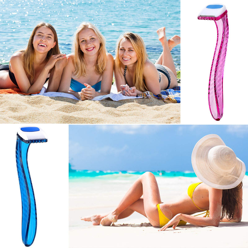 Honoson 30 Pieces Bikini Razors Bikini Trimmer for Women Small Disposable Travel Accessories Armpit Hair Removal Beauty for Body Cosmetic Tool(Light Pink, Light Yellow, Light Blue) Light Pink, Light Yellow, Light Blue