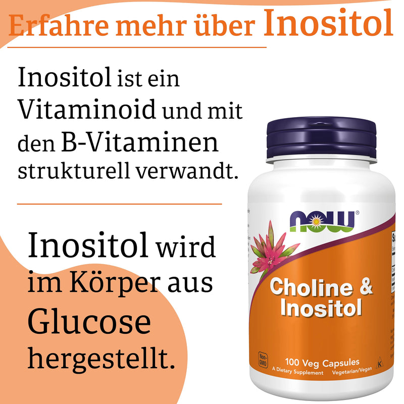 [Australia] - Now Foods, Choline & Inositol, 500 mg, 100 Vegan Capsules, Laboratory Tested, Vitamin B, Gluten Free, Soy Free, Vegetarian 