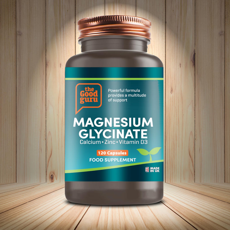 Magnesium Glycinate 300mg Capsules – 9-in-1 Magnesium Supplement with Zinc, Calcium, Copper, Boron Glycinate D3, K2 | Bone & Muscle Support Magnesium Glycinate Capsule - 120 Capsules - The Good Guru