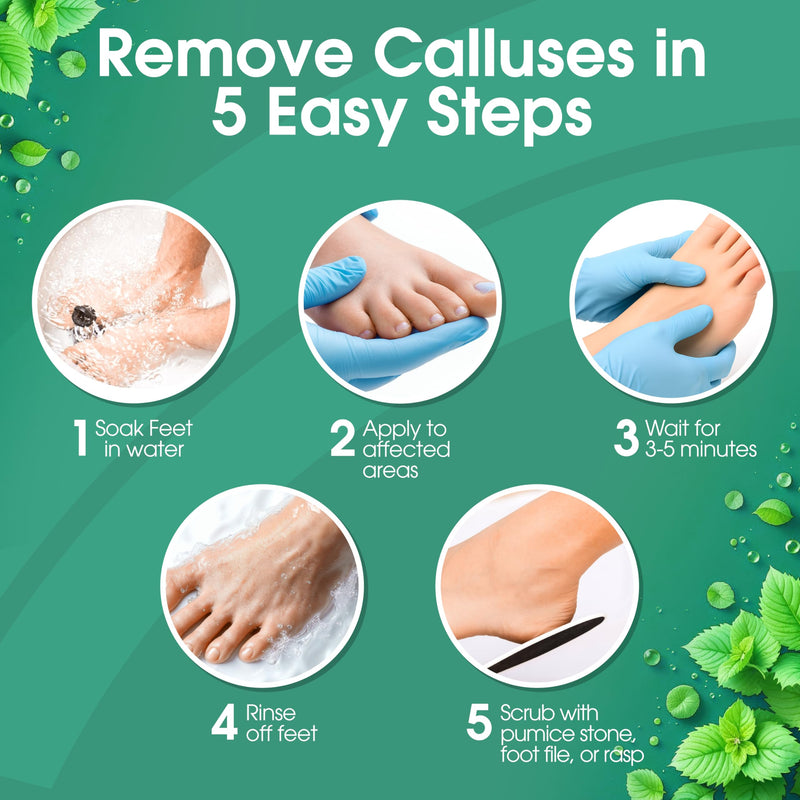 DeEnti Foot Callus Remover Gel, Dead Skin Remover for Feet, 16oz Cool Mint | Extra-strength Cool Mint callus remover gel melts dead, cracked skin for smooth heels, a salon-grade at-home pedicure formula 16 Fl Oz (Pack of 1)