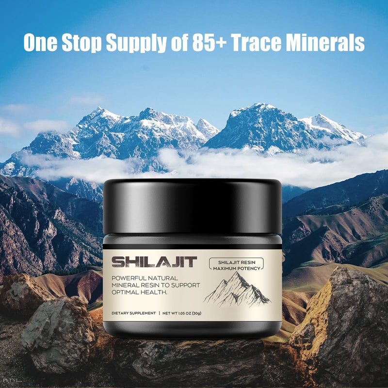 Shilajit, Berrlly Shilajit Resin 600mg Maximum Potency Mix Other Trace Elements, 30 Grams a Box for Suggust 2 Months