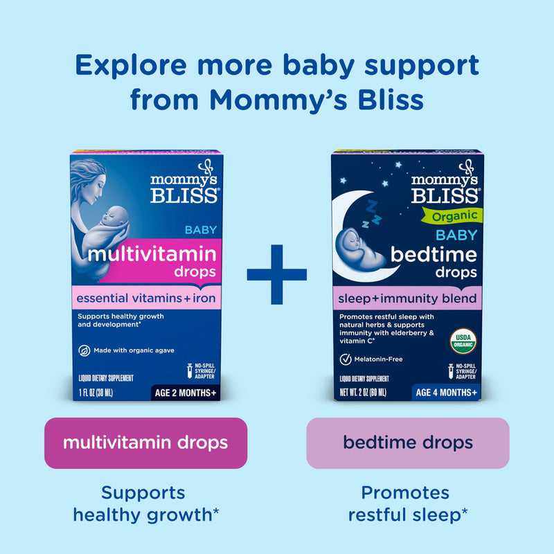 [Australia] - Mommy's Bliss Baby Probiotic Drops, Daily Gas, Constipation and Colic Symptom Relief + Immune Support, Newborns & Up, 0.34 Fl Oz (30 Servings), Pack of 2 Unflavored 0.34 Fl Oz (Pack of 2) 