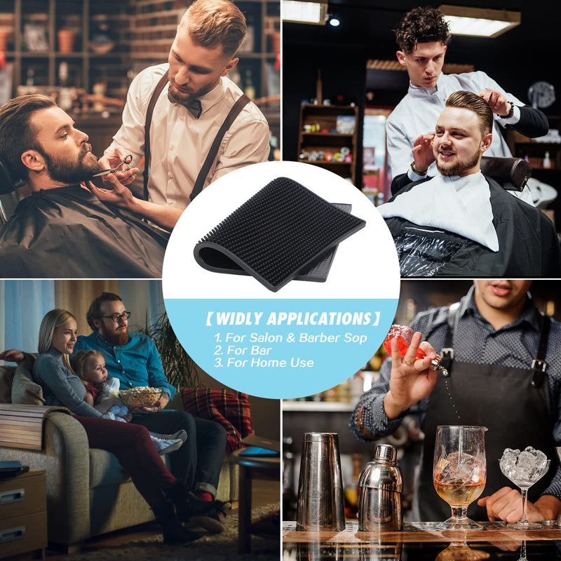 [Australia] - MoyRetty Bar Service Spills Mat, Barber Station Mat, 15.7x11.8 Inches, Professional Hair Stylist Clippers Accessories Supplies Tools, Salon and Barbershop Pads 