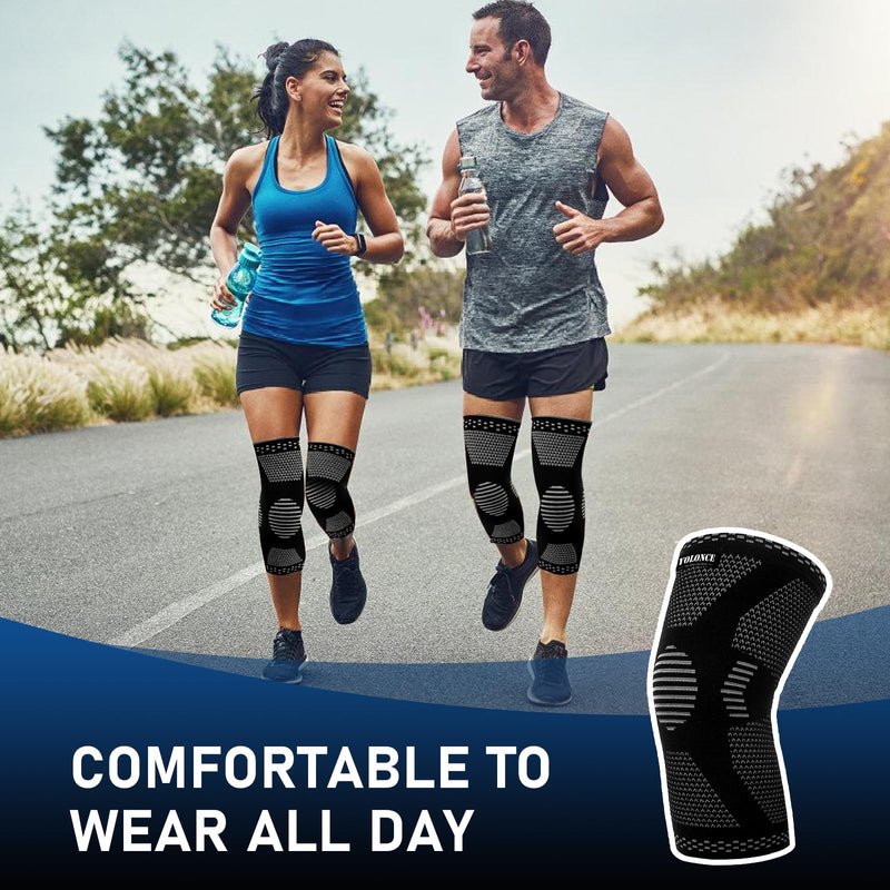 [Australia] - Pack of 2 non-slip knee bandage set, athletics knee bandage, breathable knee compression bandage, and supportive knee bandages, knee bandage for men/women, for running, jogging, sports, basketball (M) 