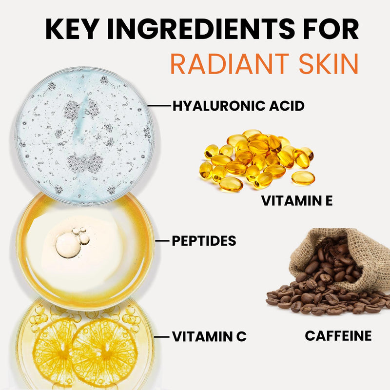 Super Vitamin C Face Serum for Mature Skin: Anti-Aging, Dark Spots 1.7oz | Hydrating Brightening Formula - Vitamin C, Hyaluronic Acid, Vitamin E, Caffeine - Face Lift Serum for Wrinkles 1.7 Fl Oz (Pack of 1)