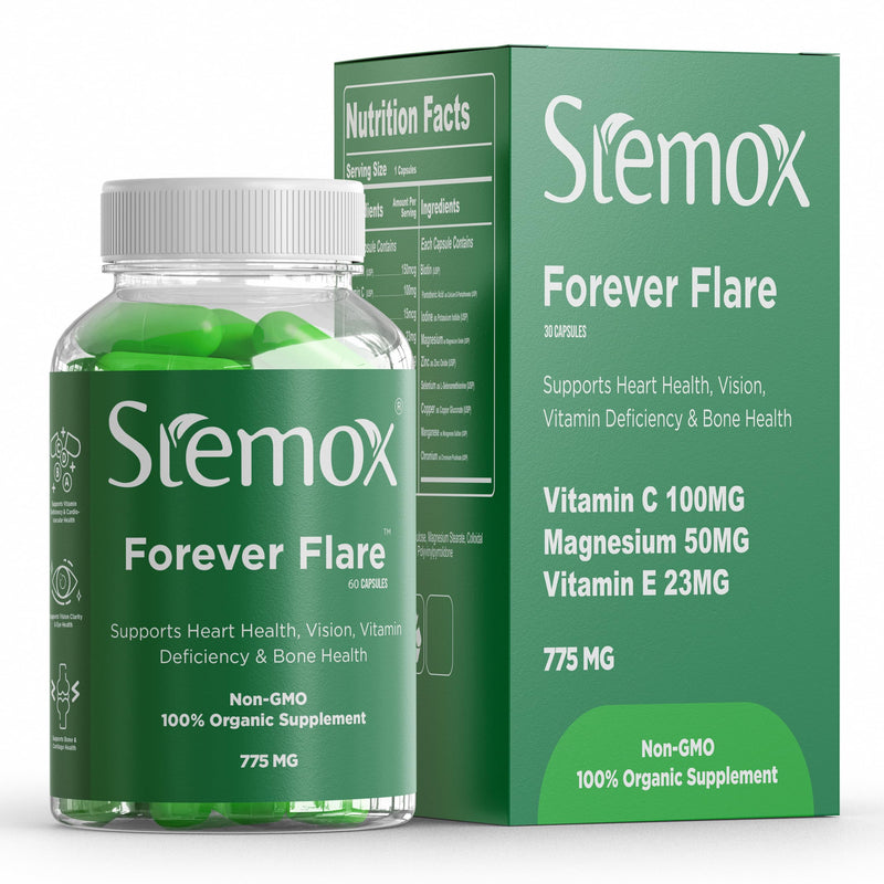 Forever Flare Vitamin C & Magnesium Supplement for Immunity, Energy & Muscle Support | Non-GMO Formula with Easy-to-Swallow Magnesium Capsules & Vitamin C Tablets | 60 Count