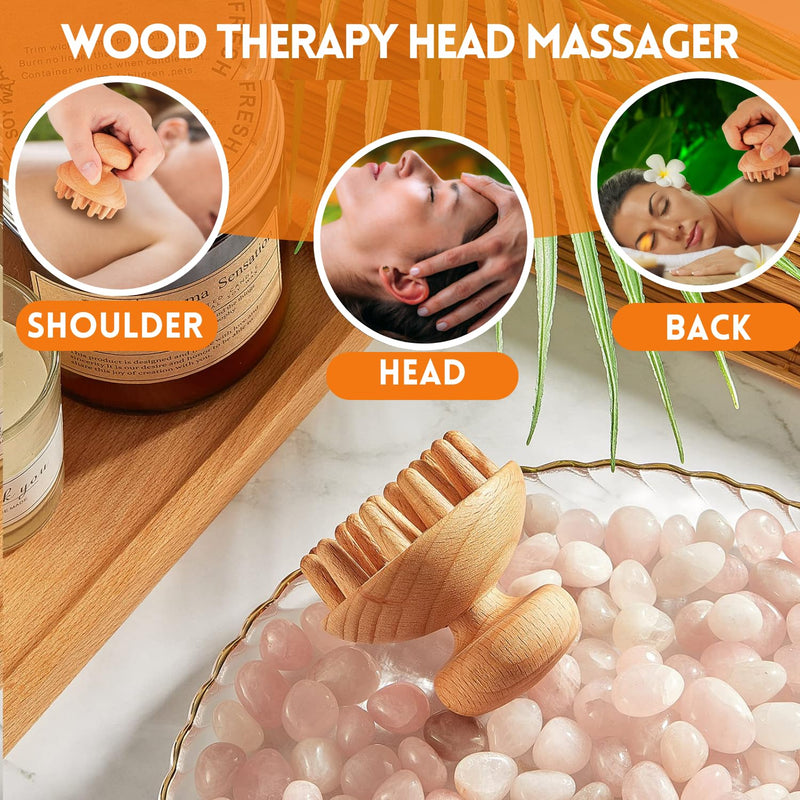[Australia] - Wood Therapy Massage Tools, Maderoterapia Kit with Lymphatic Drainage Massager, Wooden Body Sculpting Tools, Pain Relief Wooden Massage Roller, Wood Therapy Tools for Body Sculpting & Shaping (5Pcs) 