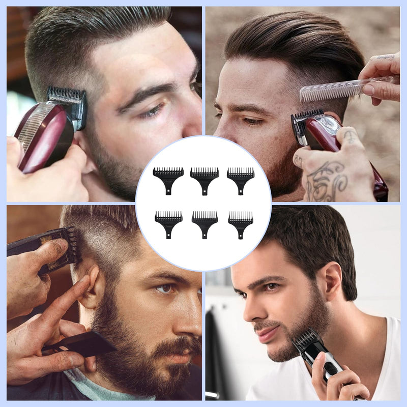 [Australia] - VARKAGE Set of 6 Hair Clipper Attachments, Trimmer Attachments, Comb Attachments Set for Clipper Hairdresser Salon Tool (Black (1-6 mm)) 