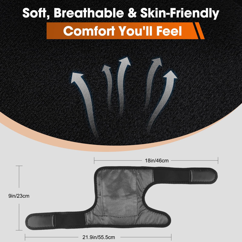 Heated Knee Massager, Cordless Knee Heating Pad with Massage, Knee Massager for Pain Relief, Adjustable Wrap for Knee, Shoulder, Elbow, 6 Heating Levels & 3 Massage Modes, Black 1pc Black