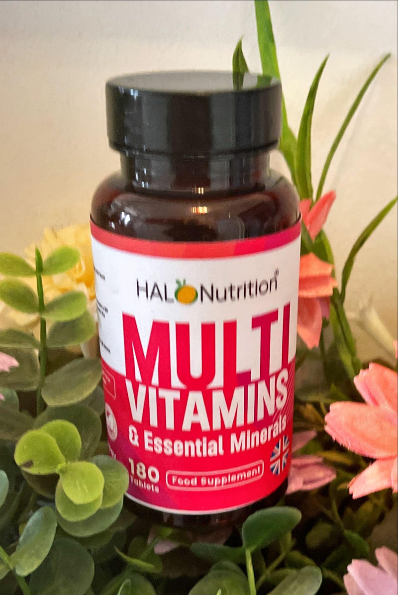 Multivitamin Tablets - Multivitamin for Men & Women -180 Tablets 1 Tablet a Day with Water -with Essential Multivitamins and Minerals Like Iron, Zinc, & Vitamins C -Vegan -Halal HALO Nutrition