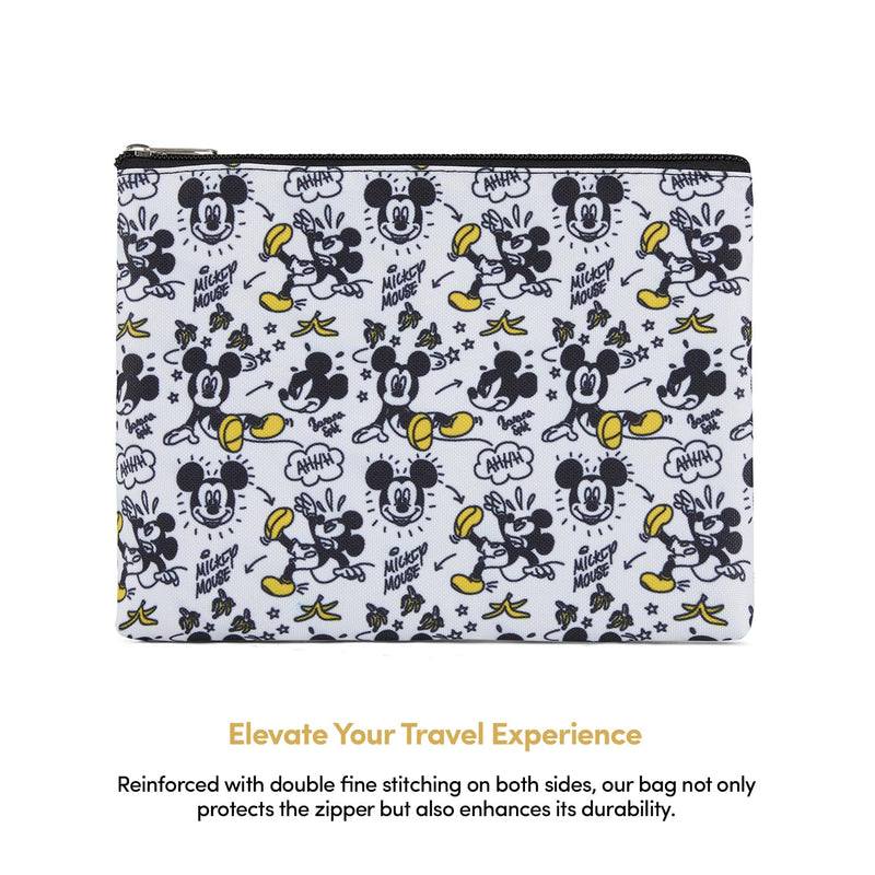 Mickey Mouse Cosmetic Case Set - Officially Licensed Mickey and Minnie Mouse Travel Cosmetic Case 3 Piece Set - Girls, Boys, Teens, Adults (Black Mickey) Black Mickey