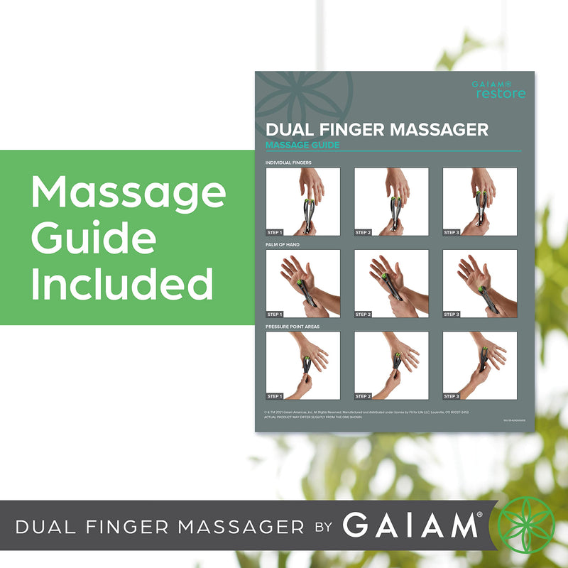 [Australia] - Gaiam Finger Massager Dual-Sided Hand Massage Roller Tool for Circulation, Stress, Arthritis and Hand Pain Relief 