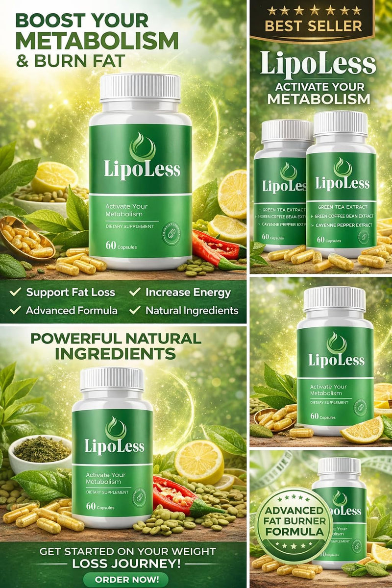 LipoLess Metabolism Support Supplement – Advanced Formula to Support Metabolic Function – Daily Wellness & Energy Support – Dietary Supplement – 60 Capsules