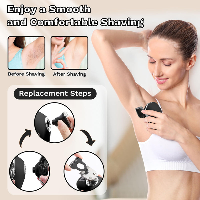 [Australia] - Electric Razors for Women, 7D Electric Shaver for Women, 5 in 1 Lady Shavers, Wet/Dry Bikini Trimmer, Rechargeable Face Razor for Arms Legs Armpit Pubic Area Black 