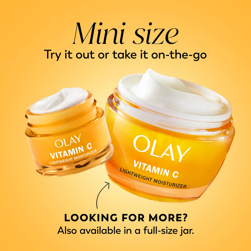 Olay Vitamin C Face Moisturizer, Brightening Cream for Women, Trial Size, Evens Tone, Dark Spot & Hyperpigmentation Reduction, Glowing Skin Care - Niaciniamide, Lactic Acid, 0.5 Oz 0.5 Fl Oz (Pack of 1)