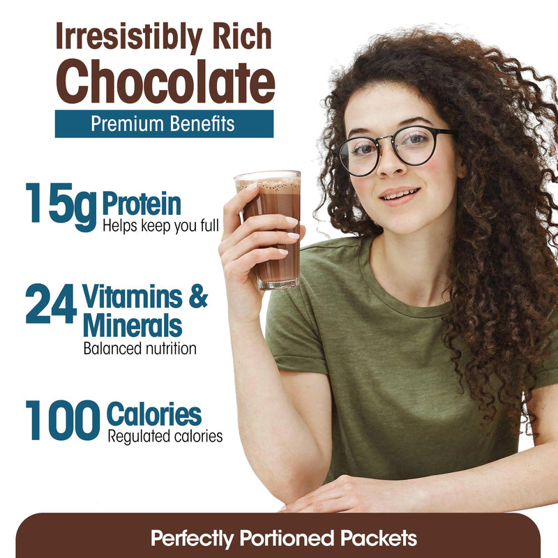 Wonderslim Protein Meal Replacement Shake Powder – 7ct (Chocolate Cream) | 15g Protein, 24 Vitamins & Minerals, Low Carb, Low Calorie, Gluten Free – Meal Replacement Drinks for Weight Management Chocolate Cream