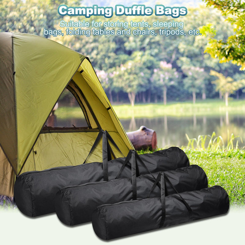 PATIKIL Folding Camping Chair Replacement Bag 47.2" x 11.8", Portable Camping Storage Tent Bag with Handle Strap for Outdoor Camping Hiking Travel, Black 47.2" x 11.8"