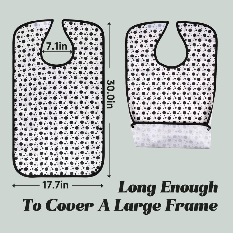 [Australia] - Adult Bibs - 3 Pcs Washable Clothing Protector with Crumb Catcher, Reusable Waterproof Large Feeding Adult Bibs Swallow Gird 