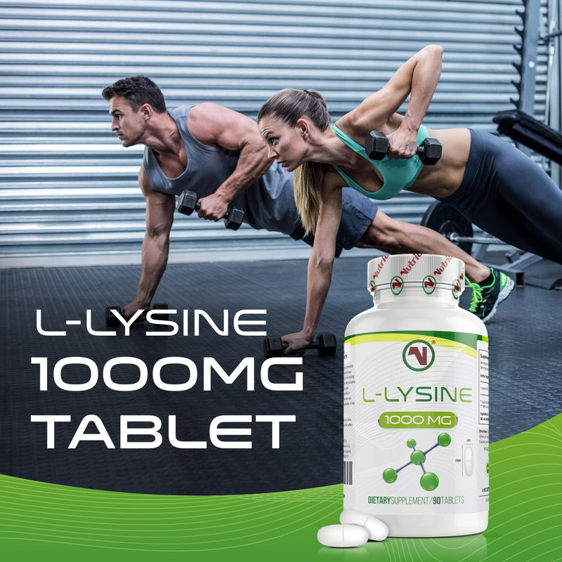 L-Lysine x 90 1000mg Tablets | Smallest Possible 19mm Formula | Easier to Swallow and Quicker to Absorb - Suitable for Vegetarian and Vegan. (90) (Pack of 2) 90 count (Pack of 2)