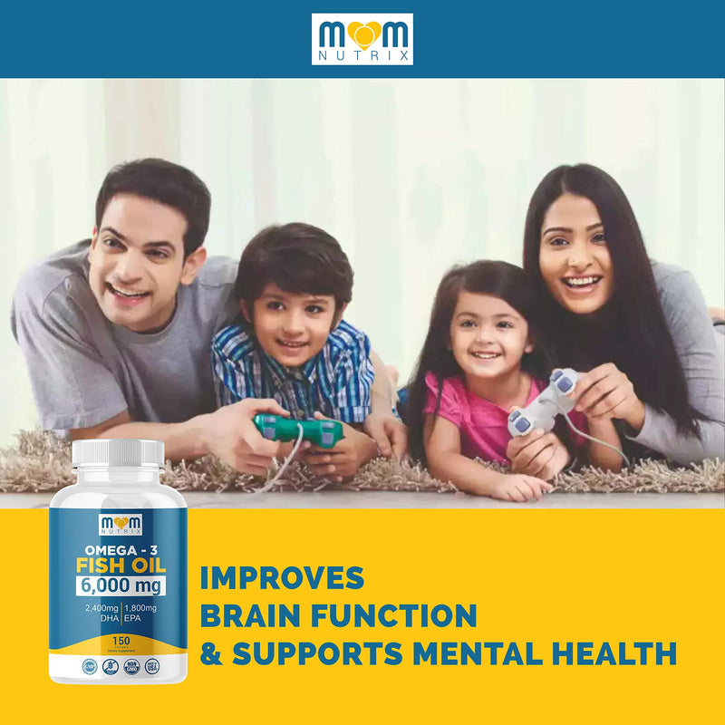 [Australia] - Omega 3 Fish Oil 6000 Mg with Maximum EPA DHA - Supports Brain, Liver, Heart & Immunity - Made in The USA - 150 Softgels 