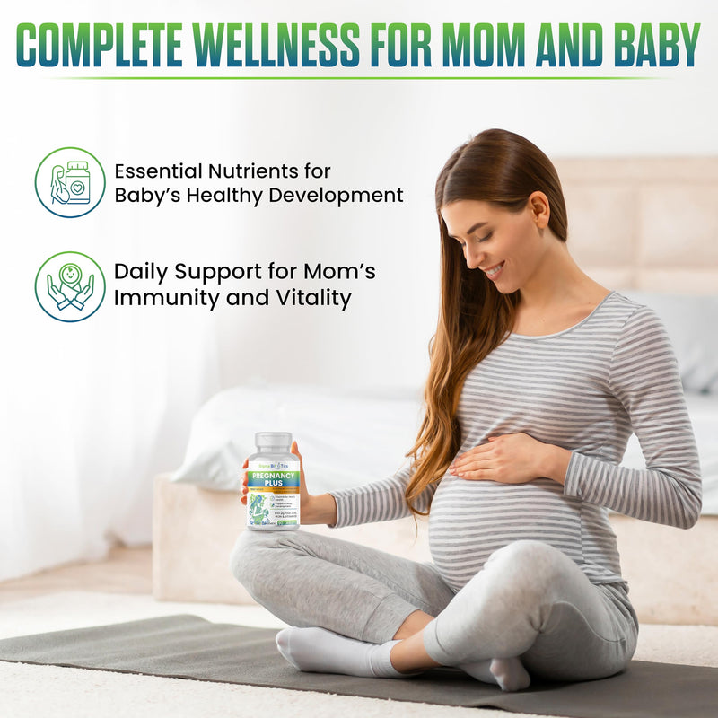 Pregnancy Multivitamin | 800 µg Folic Acid, Iron, Vitamins D3 and C, Omega-3, B Complex, Zinc and Probiotics, Prenatal Support for Mom’s Energy, Immunity, and Baby's Growth | 90 Tablets 90 count (Pack of 1)