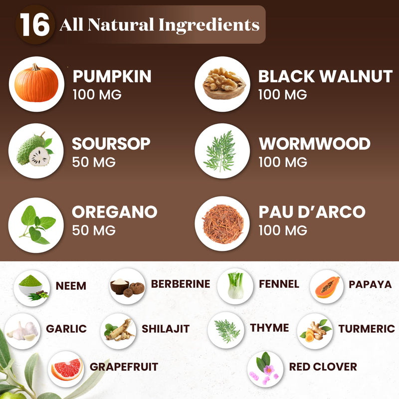[Australia] - Wormwood Black Walnut Cleanse for Humans Drops Liquid Soursop Garlic Pumpkin Seed PAU D'Arco Oil of Oregano Turmeric Berberine Neem Extract Hull Bark Tincture - 4 oz 4 Fl. Oz (Pack of 2) 