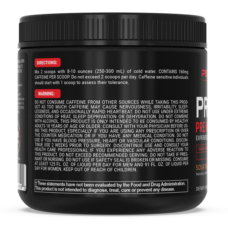 [Australia] - PEScience Prolific Pre Workout Powder, Sour Peach Candy, 40 Scoop, Energy Supplement with Nitric Oxide, KK Fit Signature Flavor 